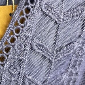 NWT Kori America Lavender Women’s Large Lace Shorts short sleeve Romper